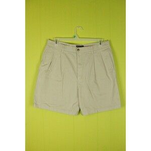 Michael Tracey Mens Sz 36 Cotton Chino Shorts Pleated Front Golf Casual Beige